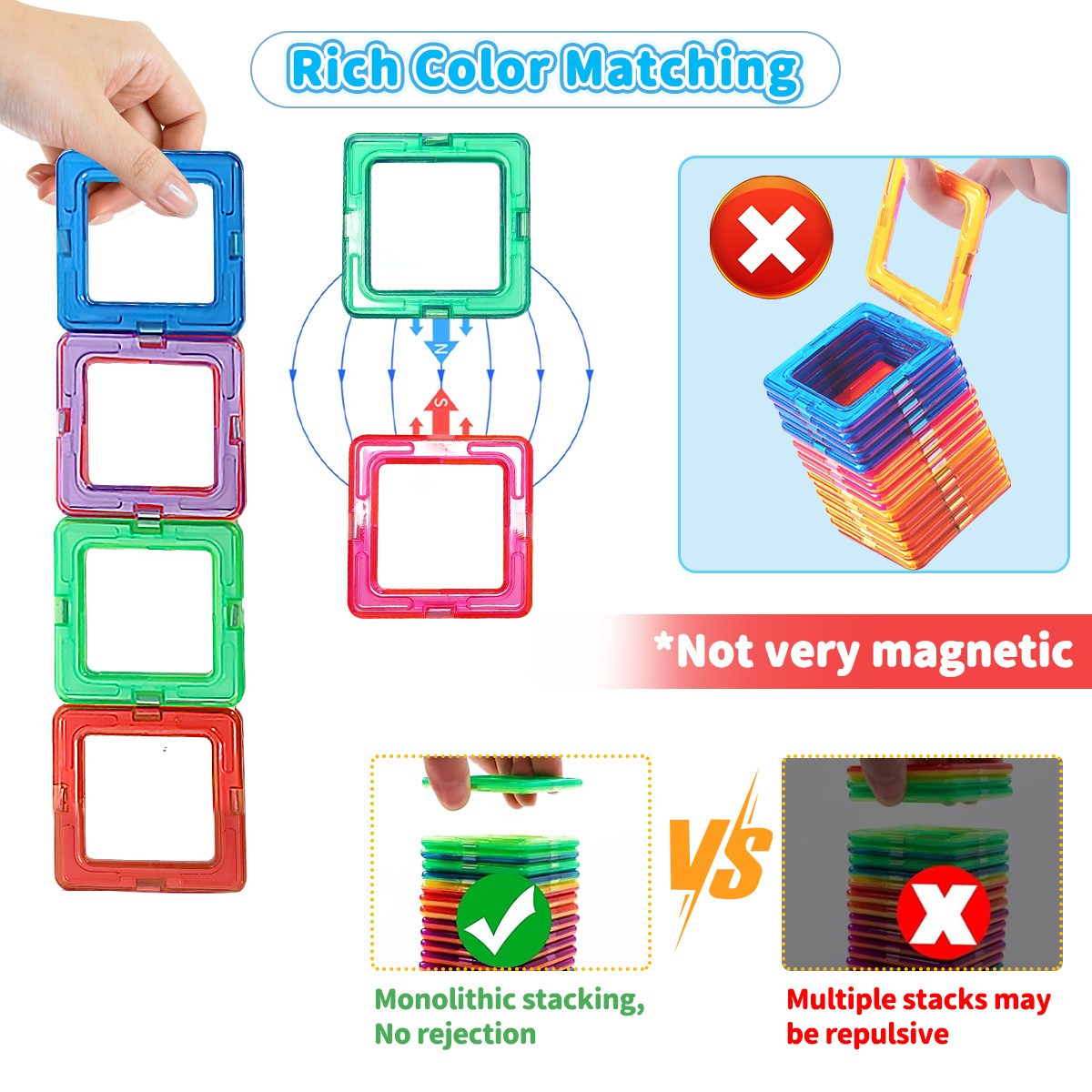 54/74pcs Magnetic Blocks Building Toys, Learning Educational Set